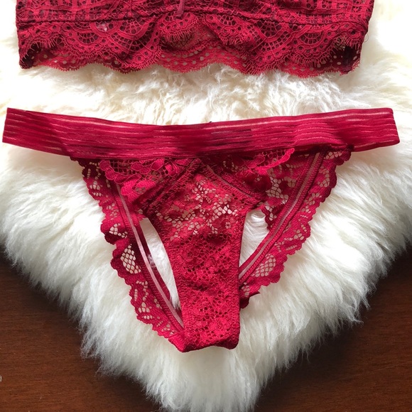 NWT Victoria’s Secret wine red Bralette Panty set - Picture 3 of 5